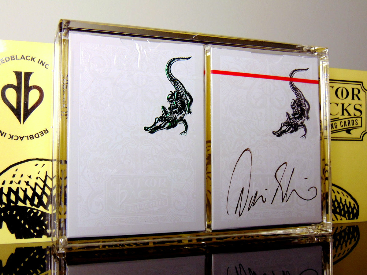 David Blaine Gatorbacks Playing Cards Set (Green / Signed Silver